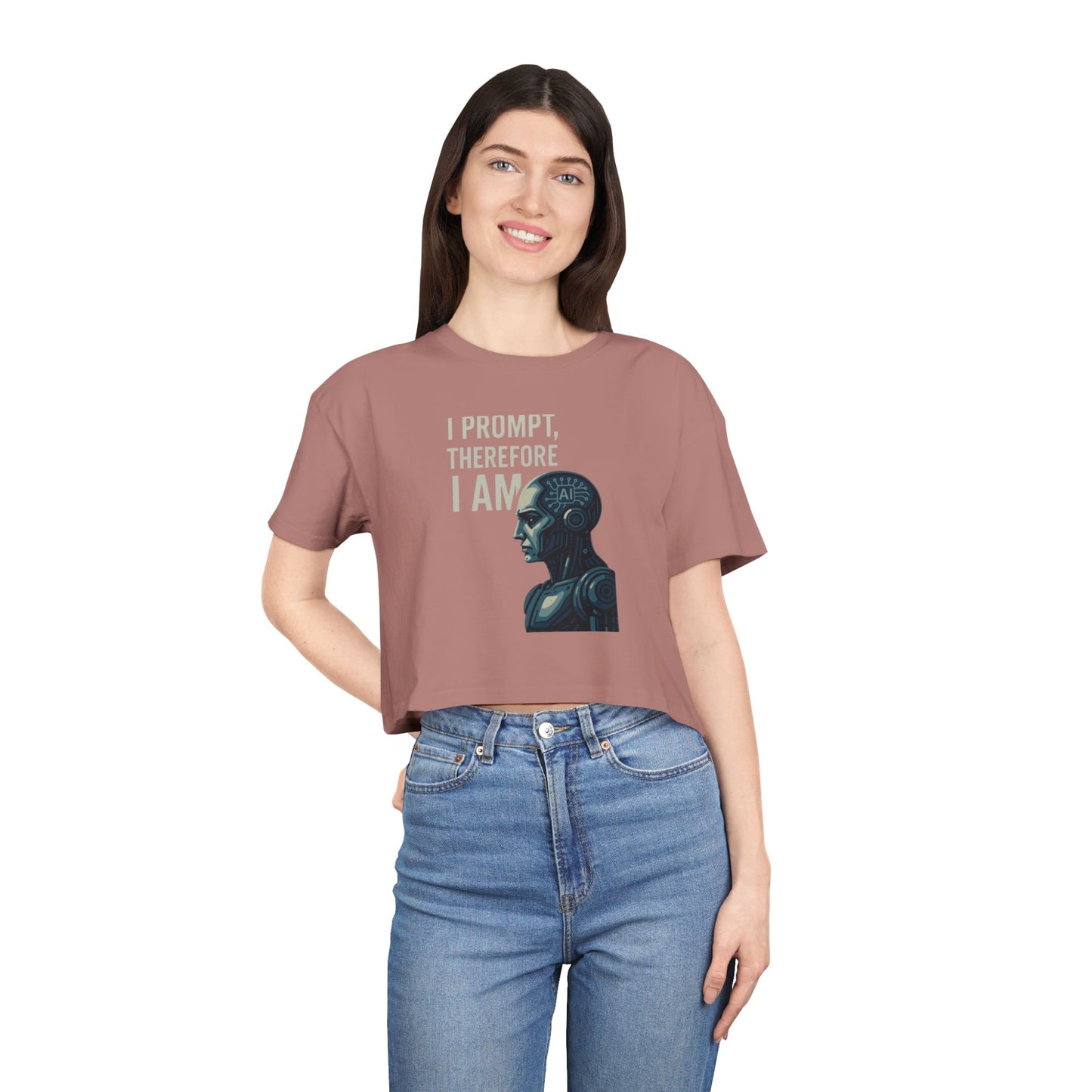 I Prompt, Therefore I Am Women's Crop Tee