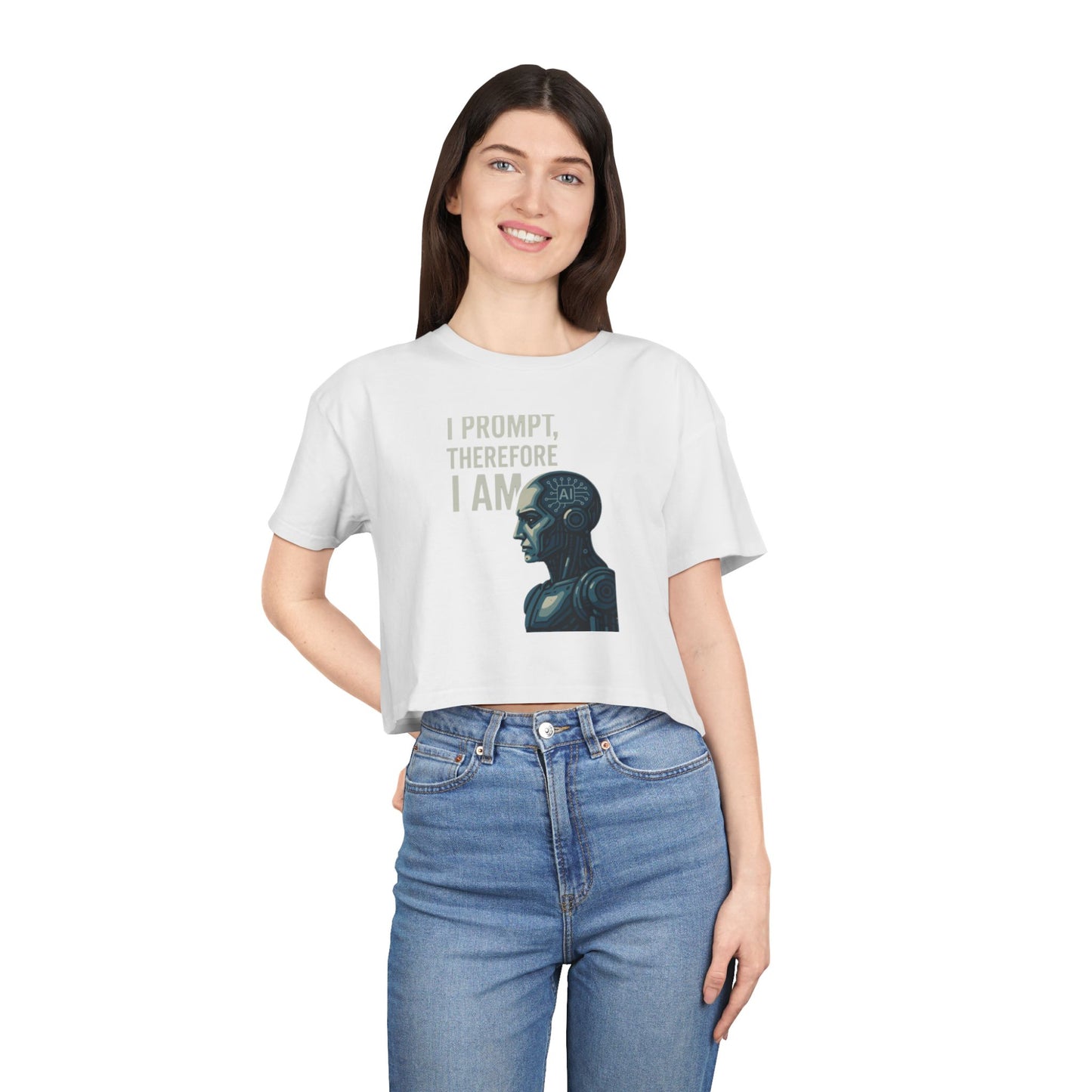I Prompt, Therefore I Am Women's Crop Tee