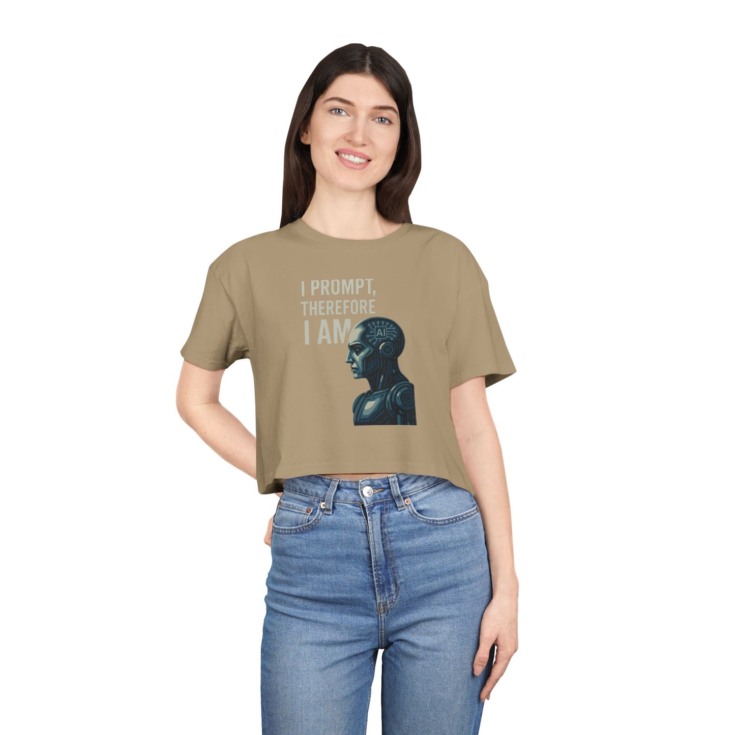 I Prompt, Therefore I Am Women's Crop Tee