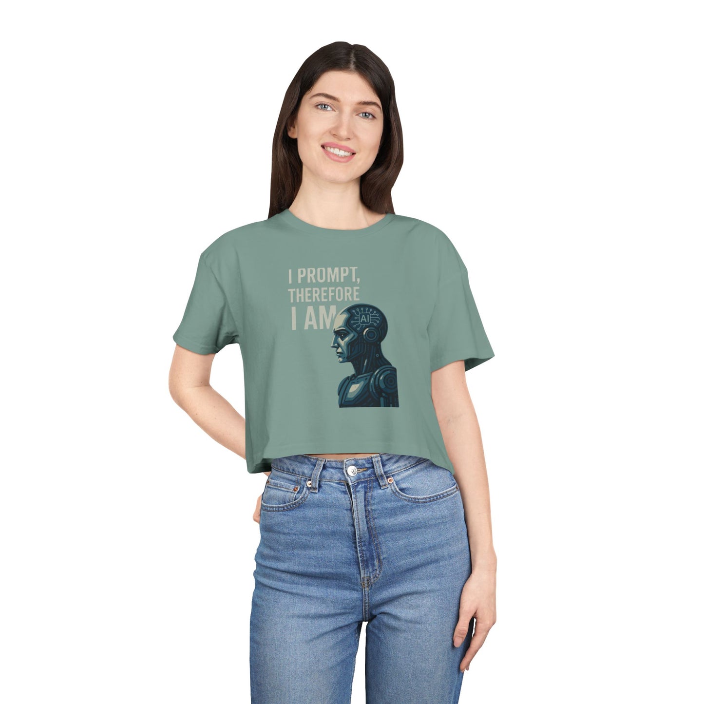 I Prompt, Therefore I Am Women's Crop Tee