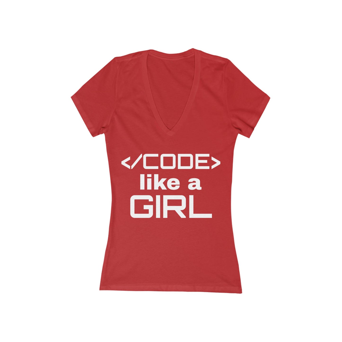 Code Like a Girl Deep V-Neck Tee