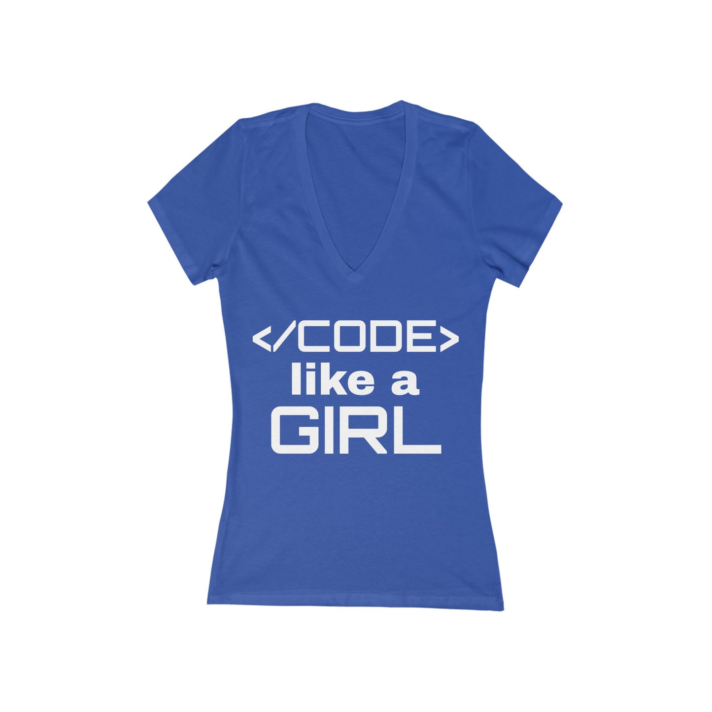 Code Like a Girl Deep V-Neck Tee