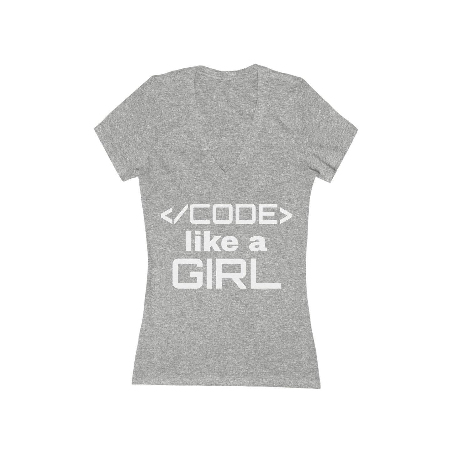 Code Like a Girl Deep V-Neck Tee