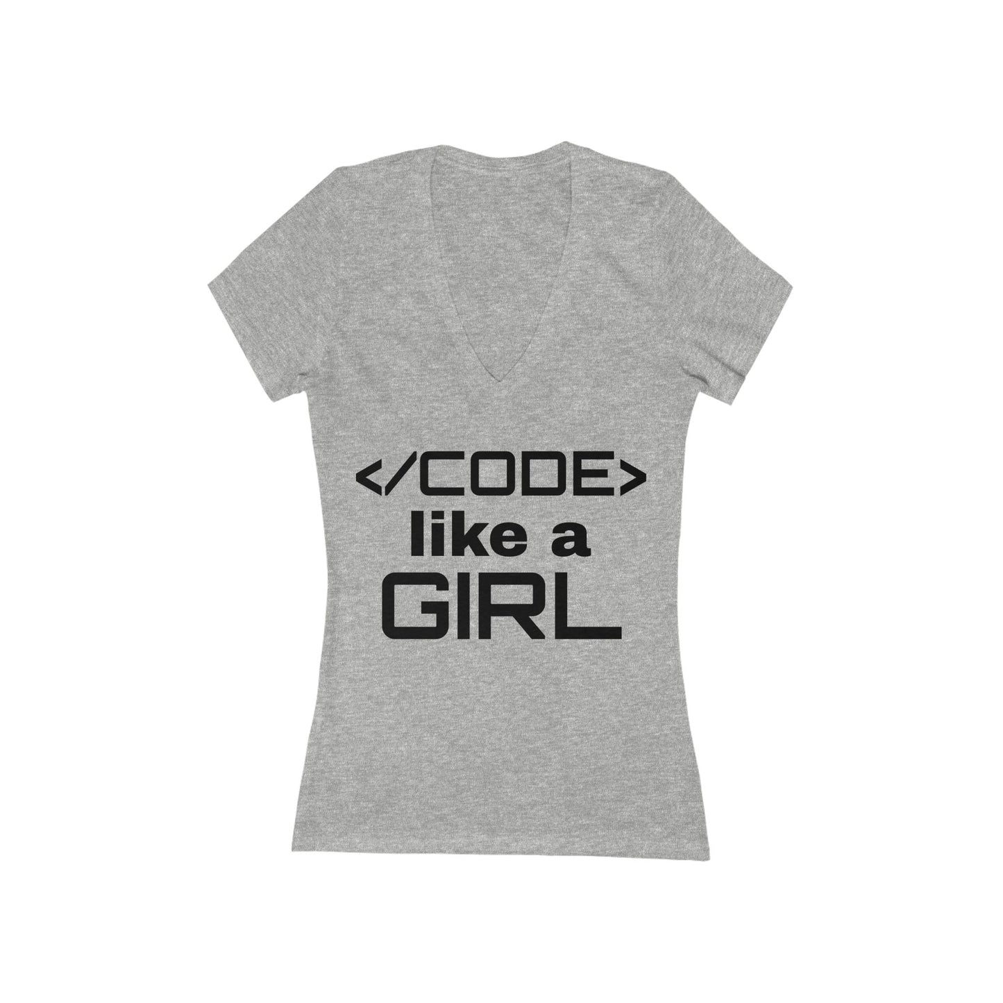 Code Like a Girl Deep V-Neck Tee
